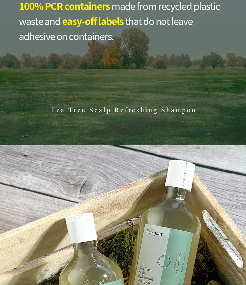 Bonajour Green Tea Shampoo 500ml - Korean scalp care with Jeju green tea, sulfate-free & silicone-free