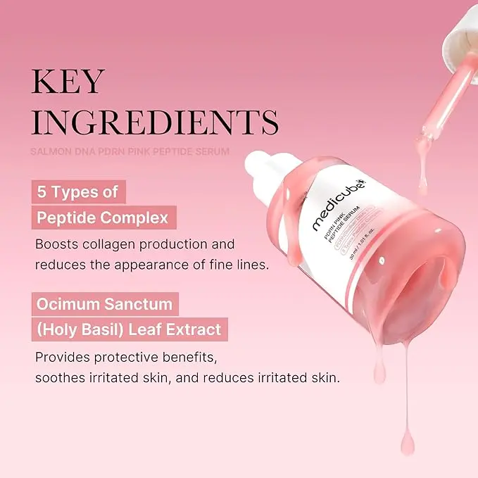 medicube PDRN Pink Peptide Serum, Pink glow serum, Peptide, Niacinamide, Hydrating & Moisturizing & Firming, Uneven Skin Tone, Korean Skincare _mercelbay_4.webp